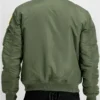 Alpha Industries MA 1 VF NASA badge bomber jacket green back