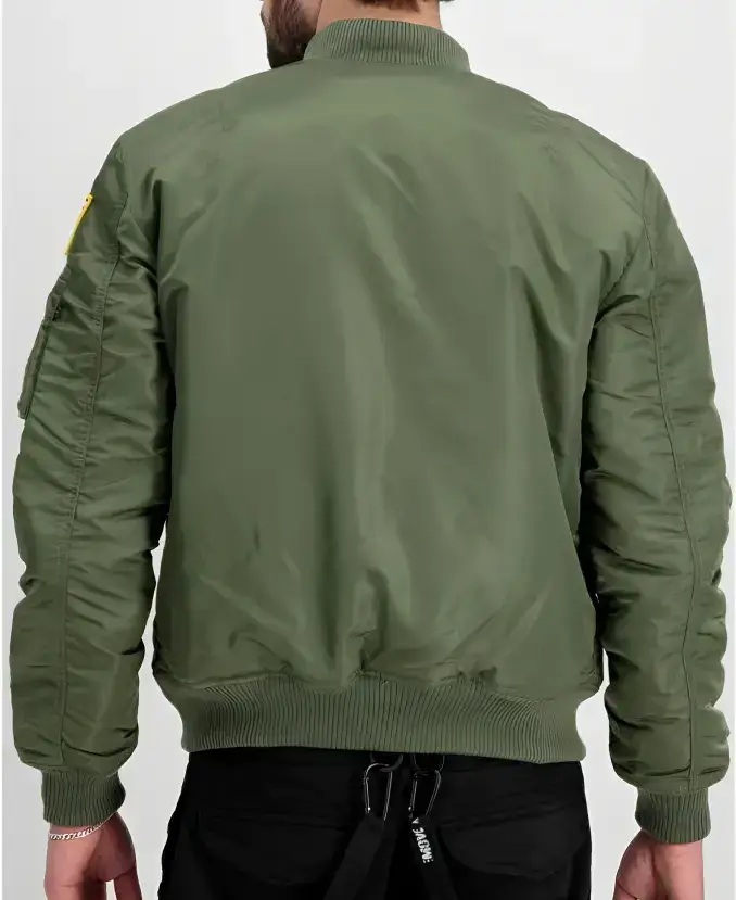 Alpha Industries MA 1 VF NASA badge bomber jacket green back