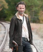 Andrew Lincoln The Walking Dead Rick Grimes Suede Leather Jacket Front 1