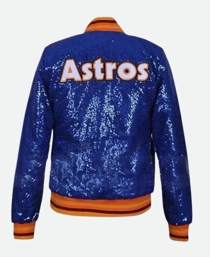 Astros Sequin Bomber Jacket Back