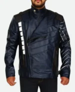 Avengers Infinity War Winter Soldier Blue Leather Jacket