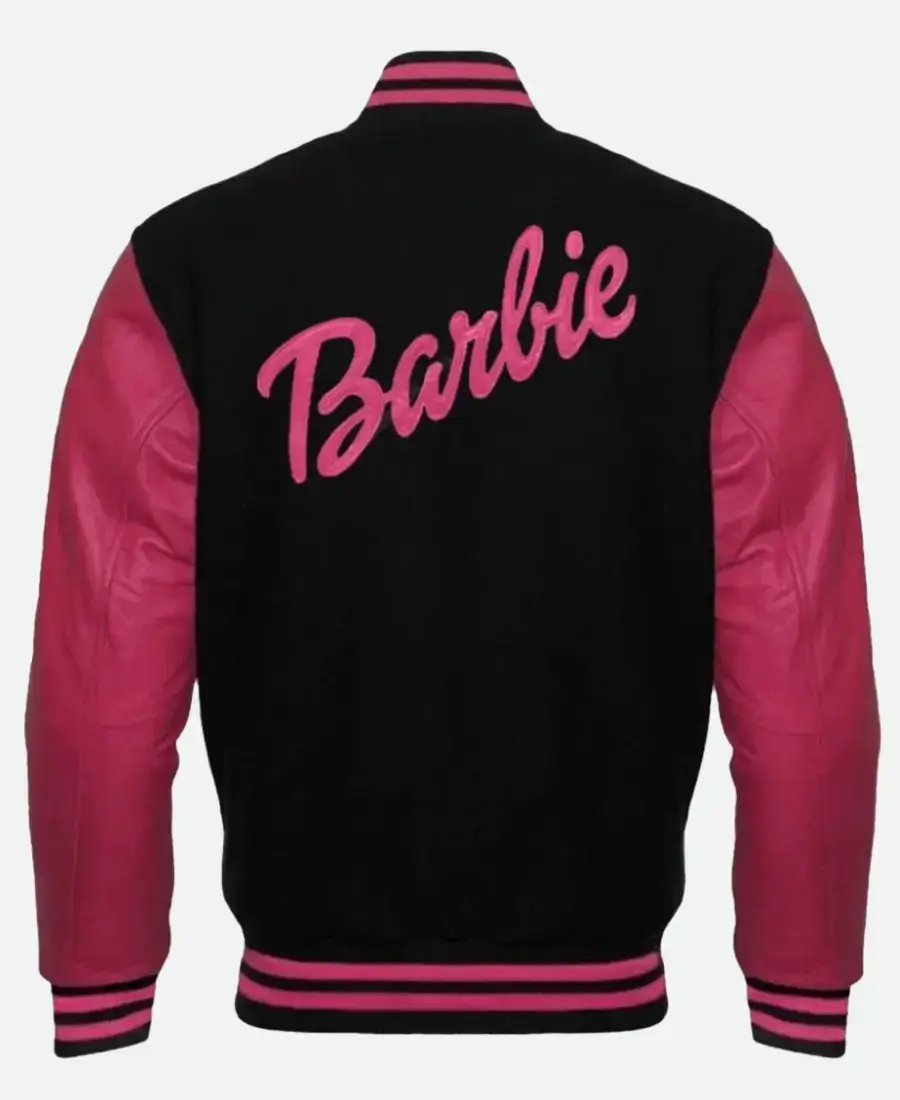 Barbie Black and Pink Varsity Jacket Back