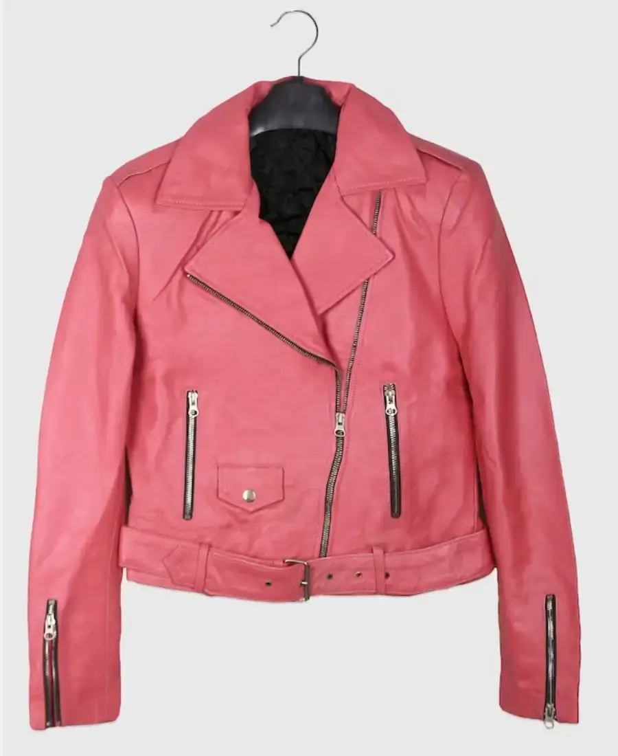Barbie Pink Leather Jacket Front 1