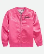 Barbie Pink Satin Bomber Jacket