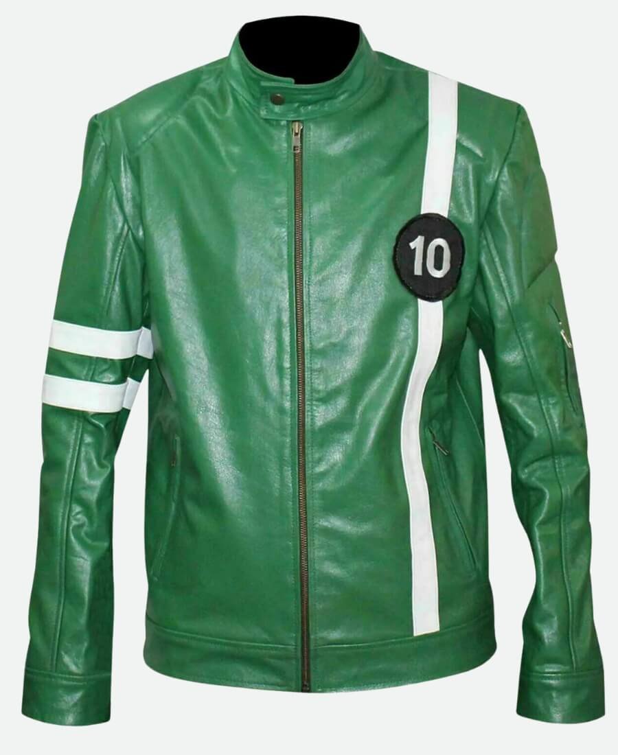 Ben 10 Leather Jacket Green Front 2