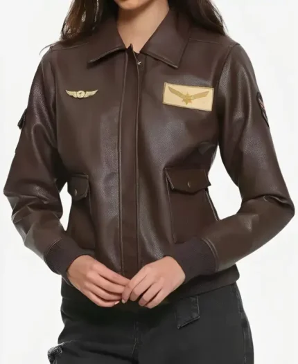 Carol Danvers Captain Marvel Flight Bomber Leather Jacket