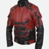 Charlie Cox Daredevil Red Leather Motorcycle Jacket