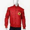 Cobra Kai Johnny Lawrence Red Leather Jacket front