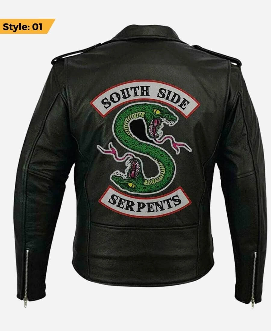 Cole Sprouse Riverdale Jughead Jones Southside Serpents Black Jacket Style 01