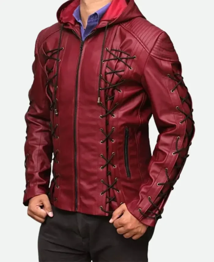 Colton Haynes Arrow Arsenal Red Hooded Jacket