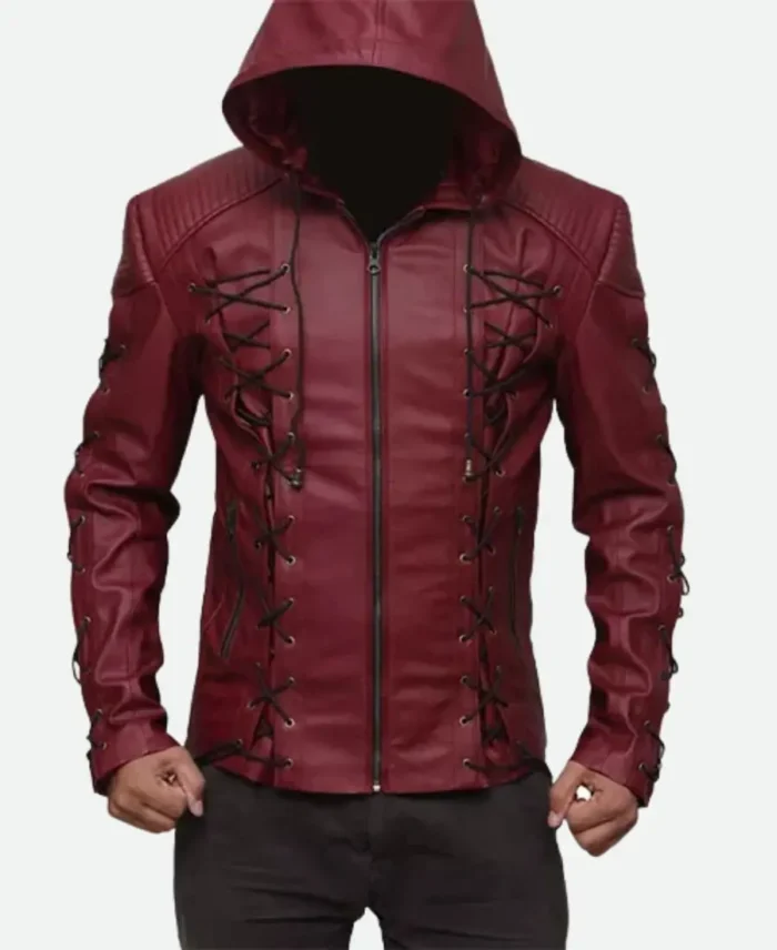 Colton Haynes Arrow Red Hooded Jacket