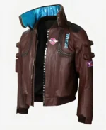 Cyberpunk 2077 Samurai Leather Jacket left brown