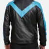 Dick Grayson Nightwing Leather Jacket Style 01 Back by the movie outfits