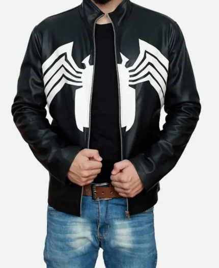 Eddie Brock Venom Leather Jacket Front