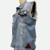 Eddie Munson Denim Vest Side Pose