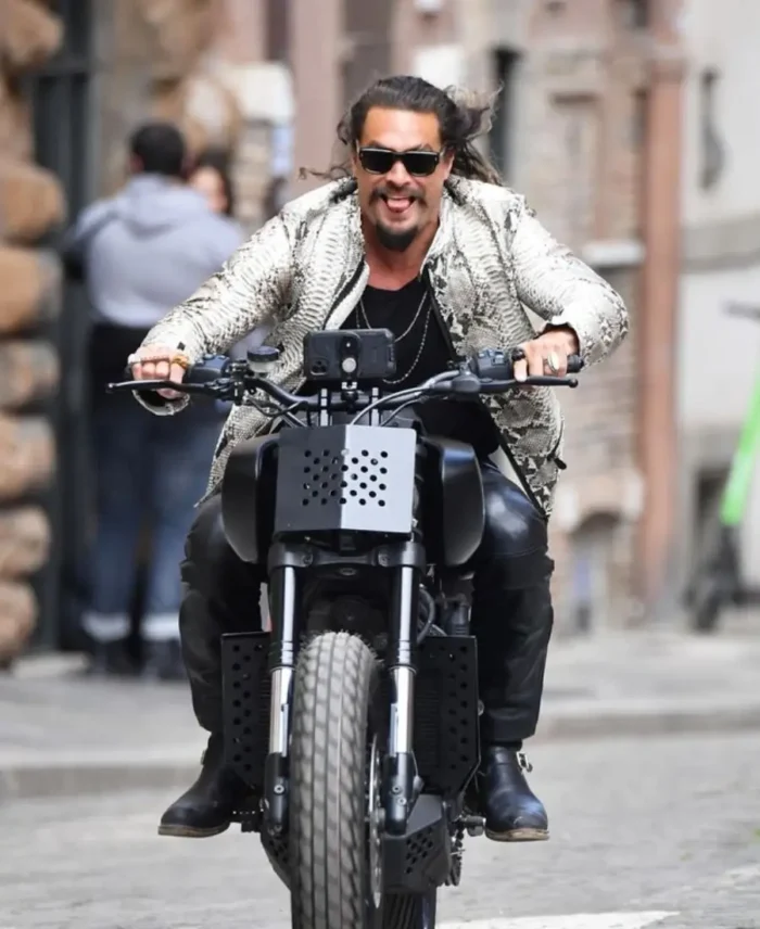 Jason Momoa Fast X Dante Reyes Snake Print Leather Jacket Front