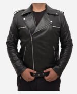 Jeffrey Dean Morgan The Walking Dead Negan Leather Jacket Front