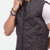 John Cena Fast and Furious 9 Jakob Toretto Black Quilted Vest Side Pose