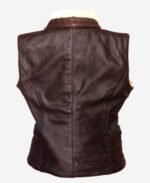 Laurie Holden The Walking Andrea Harrison Leather Vest Back