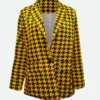 Lily Collins Emily In Paris Yellow Plaid Blazer Front