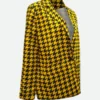 Lily Collins Emily In Paris Yellow Plaid Blazer Side Pose