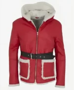 Mens Santa Claus Red Leather Jacket