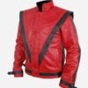 Michael Jackson Red Leather Thriller Jacket Side Pose
