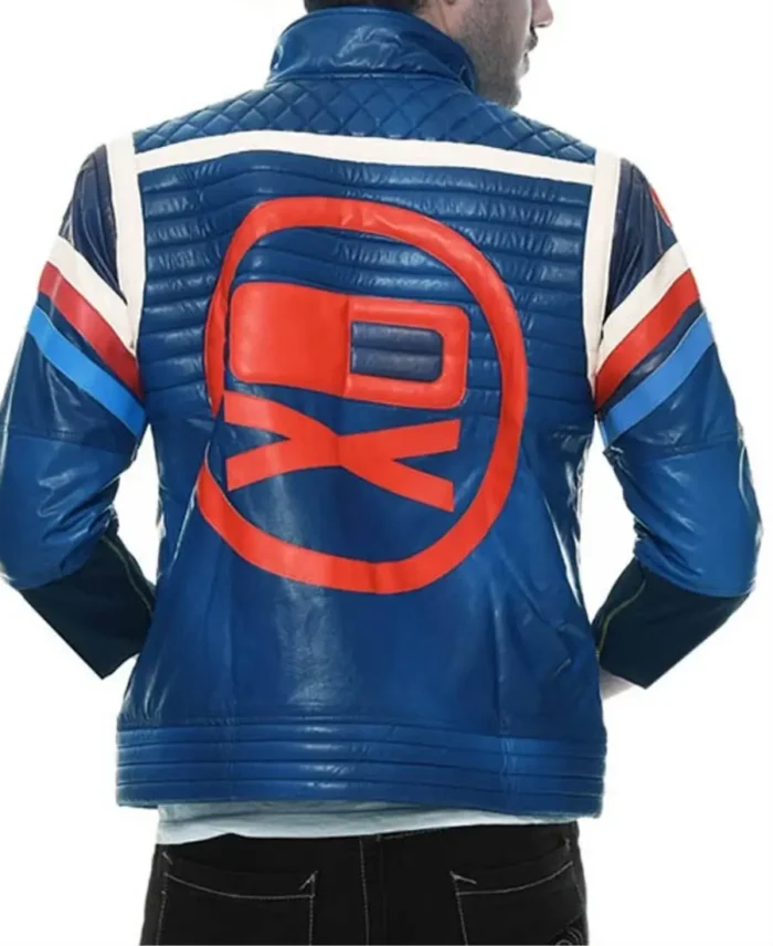 My Chemical Romance Party Poison Blue Leather Jacket Back 1