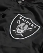 NFL Los Angeles Raiders Black varsity jacket detail 2.