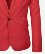 Red christmas blazer detail 2