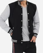 Riverdale Southside Serpents Black And Grey Varsity Jacket Side Pose