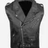 Riverdale Southside Serpents Black Leather Biker Vest Front