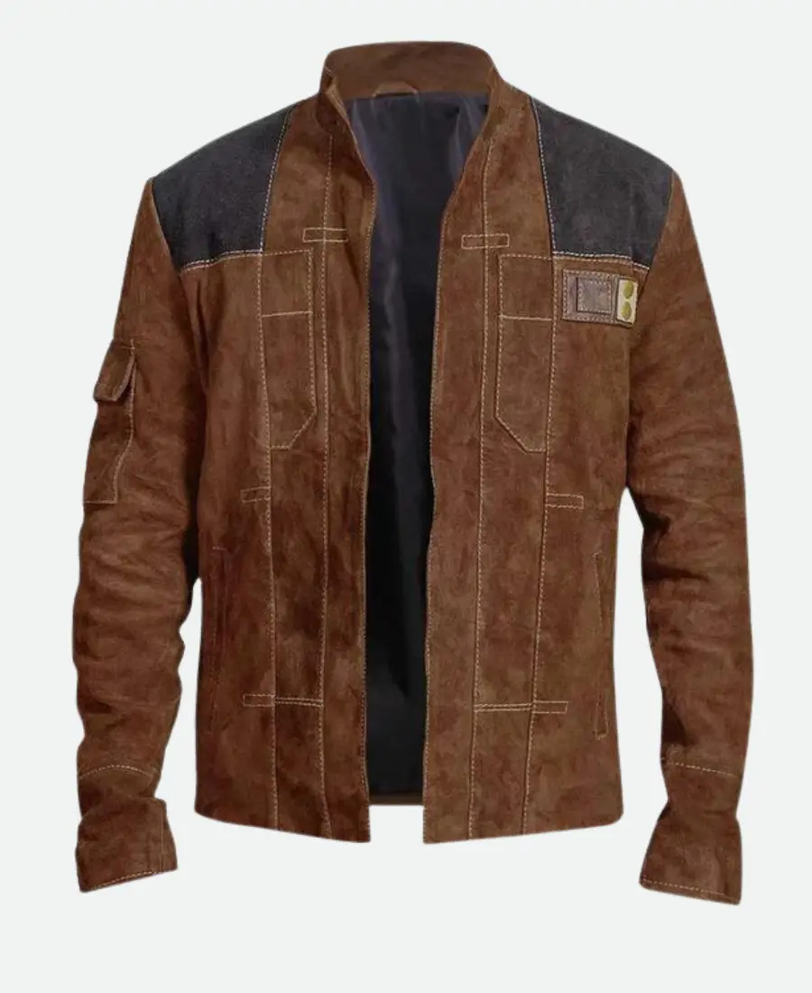 Star War Han Solo Brown Suede Leather Jacket front