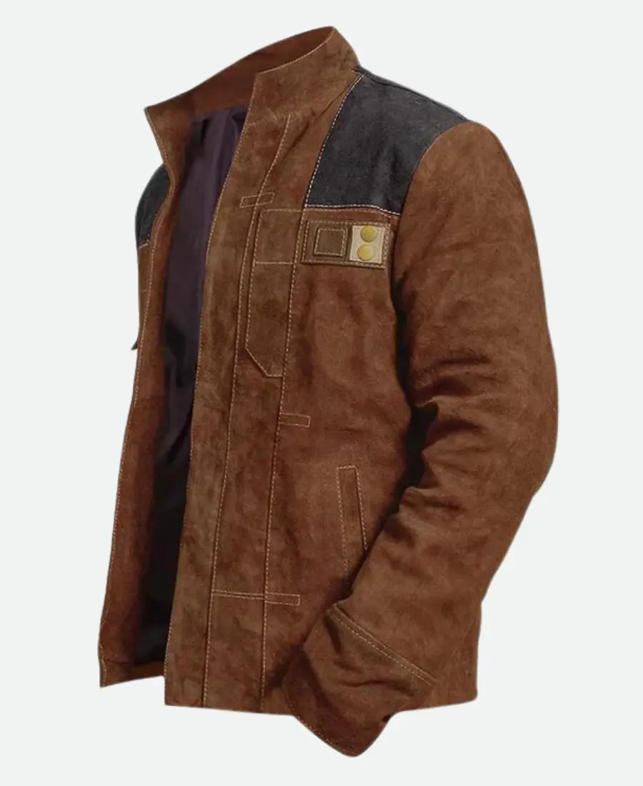 Star War Han Solo Brown Suede Leather Jacket side