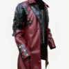 Steampunk Gothic Matrix Leather Trench Coat Maroon Left