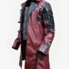 Steampunk Gothic Matrix Leather Trench Coat Maroon side 2