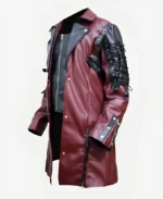 Steampunk Gothic Matrix Leather Trench Coat Maroon side 2