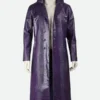 Suicide Squad Joker Purple Leather Coat