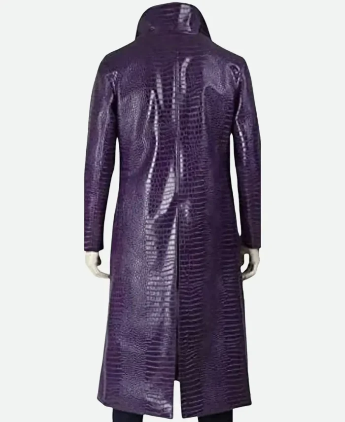 Suicide Squad Joker Purple Leather Coat Back