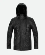 Tom Cruise Mission Impossible Ghost Protocol Ethan Hunt Black Leather Hooded Jacket 1