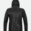 Tom Cruise Mission Impossible Ghost Protocol Ethan Hunt Black Leather Hooded Jacket back