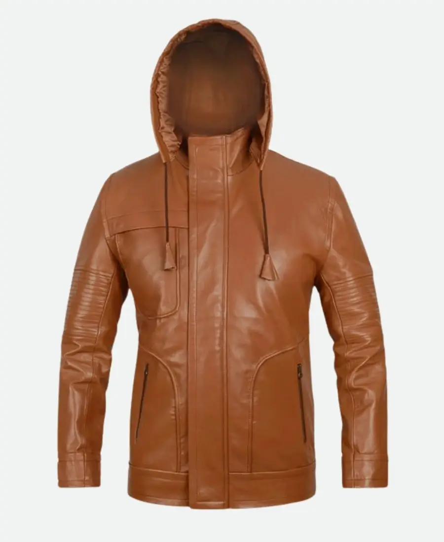 Tom Cruise Mission Impossible Ghost Protocol Ethan Hunt Brown Leather Hooded Jacket 1
