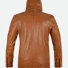 Tom Cruise Mission Impossible Ghost Protocol Ethan Hunt Brown Leather Hooded Jacket Back 1