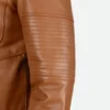 Tom Cruise Mission Impossible Ghost Protocol Ethan Hunt Brown Leather Hooded Jacket detail image 1