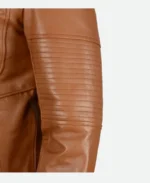 Tom Cruise Mission Impossible Ghost Protocol Ethan Hunt Brown Leather Hooded Jacket detail image 1