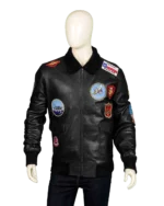 Tom Cruise Top Gun Maverick G1 Black Leather Bomber Jacket 1