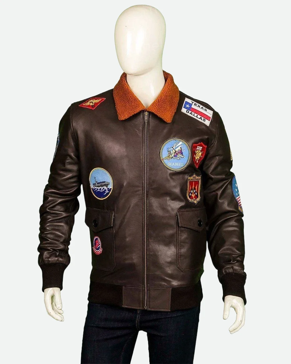 Tom Cruise Top Gun Maverick G1 Brown Leather Bomber Jacket 1