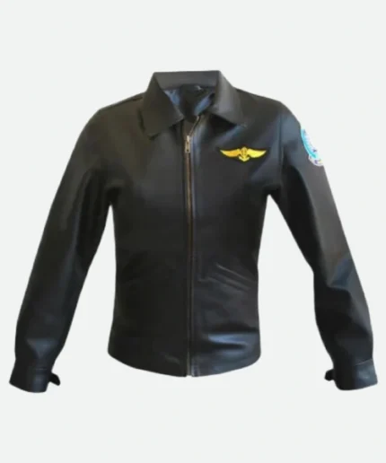 Top Gun Charlie Black Leather Jacket