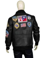 Top Gun Maverick G1 Black Leather Bomber Jacket Back 1