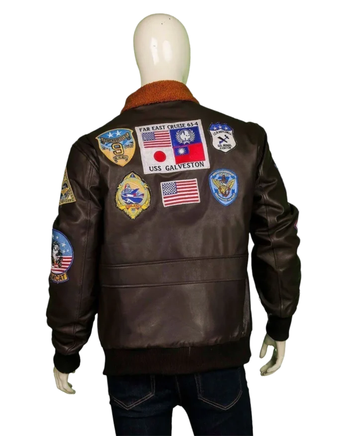 Top Gun Maverick G1 Brown Leather Bomber Jacket Back 1